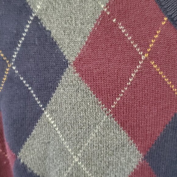 Vintage Argyle Sweater Vest Men's M Tricots St Raphael Wool Pullover V Neck Knit - Picture 7 of 8